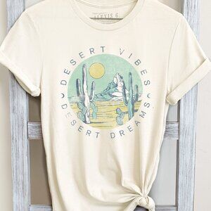 Desert vibes T-shirt, boho Graphic tee, Cactus print shirt, Nature-inspired